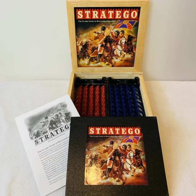 Stratego Board Game Wood Box Nostalgia Series Milton Bradley 2002 - Complete