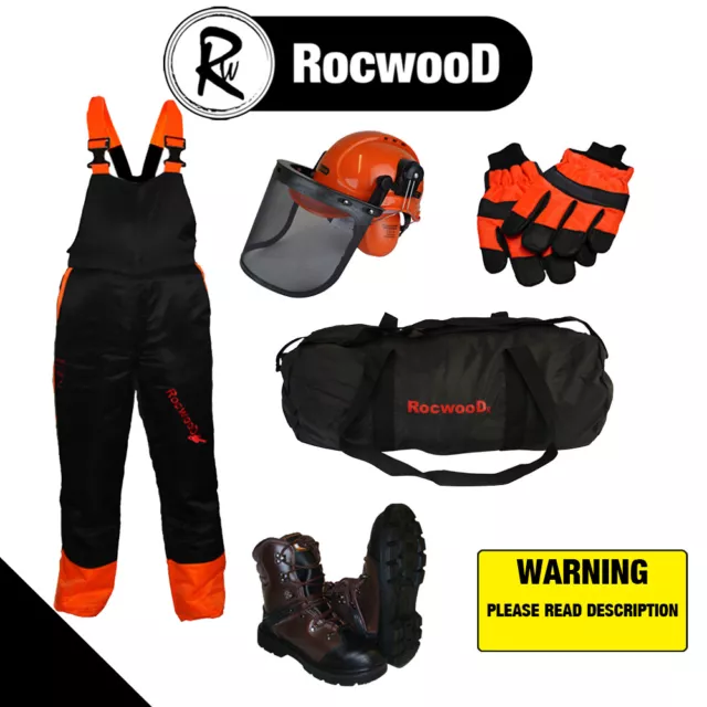 Kit Sicurezza Sega Bavaglino Bracciale Pantaloni Casco Stivali Guanti Protezione Foreste