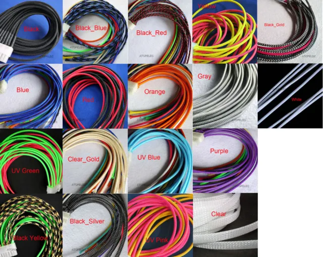 5M 2-8mm Wide TIGHT Braided PET Expandable Sleeving Wrap Wire Cable Sheath