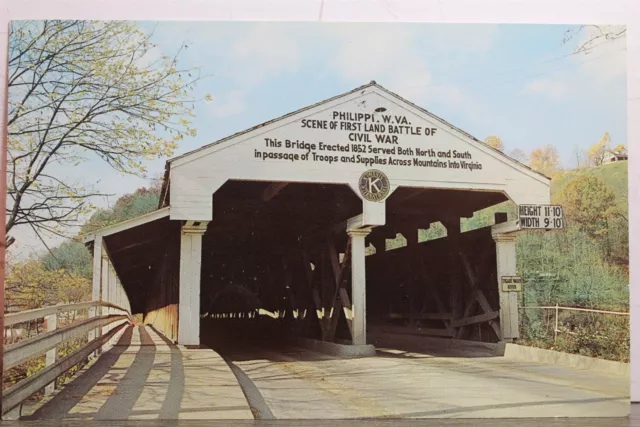 West Virginia WV Philippi Covered Bridge Postcard Old Vintage Card View Standard