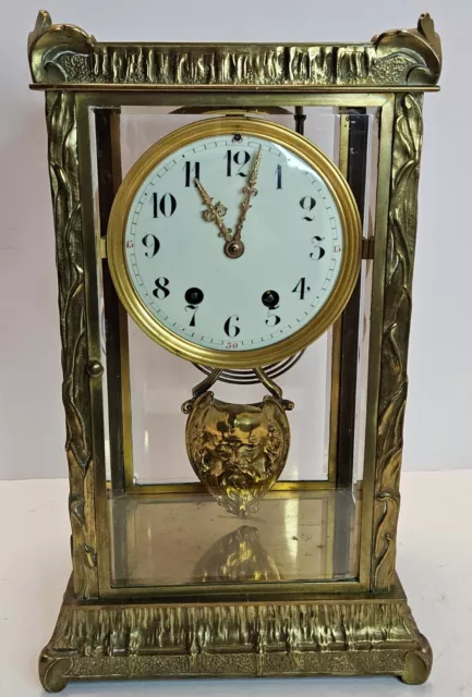 1800's Vincenti French Victorian Crystal Regulator Clock w/North Wind Face Pend.