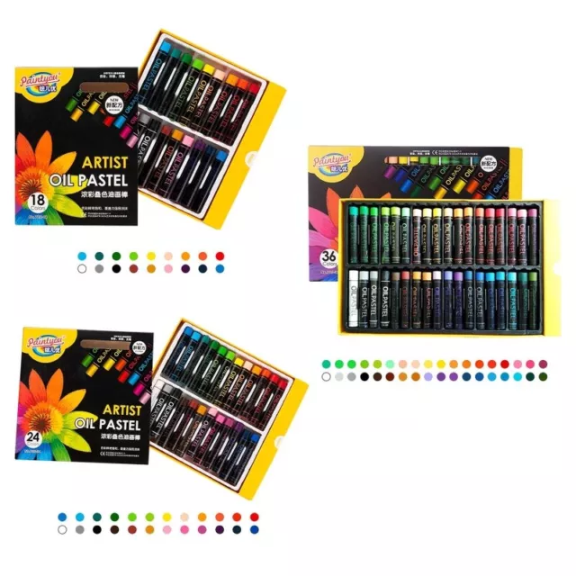 Professional Child Oil Pastels Set 18/24/36 Vibrant Color Toxic for Beginner