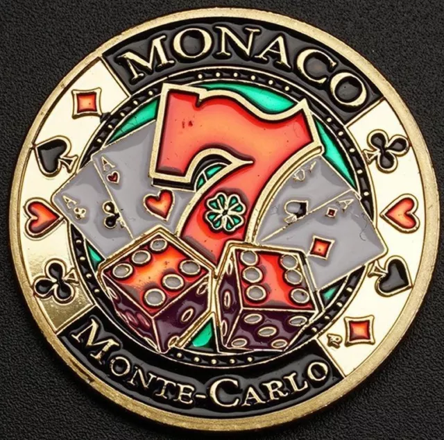 Monaco / Casino / Monte Carlo / Glücksspiel - Medaille - Vergoldet - Selten