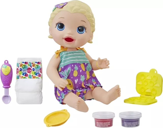 Baby Alive Snacking Lily doll, blonde hair.  Eats Reusable Food.  New in eco box