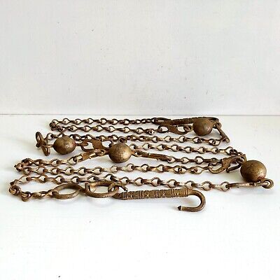 19c Vintage Primitive Old Handmade S Shape Wrought Iron Chain Rare Collectible 1 2
