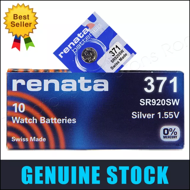 371 ⌚ Watch Battery ⌚ RENATA Batteries Cell SR920SW SR69 LR921 Silver Oxide Coin 3
