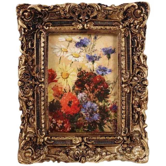 Resin Photo Frame Vintage Painting Frames Retro Decorative Collage Brass