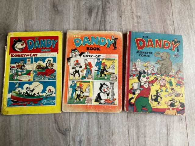 The Dandy Book 1954 & 1958 & The Dandy Monster Comic 1951, Good Condition!