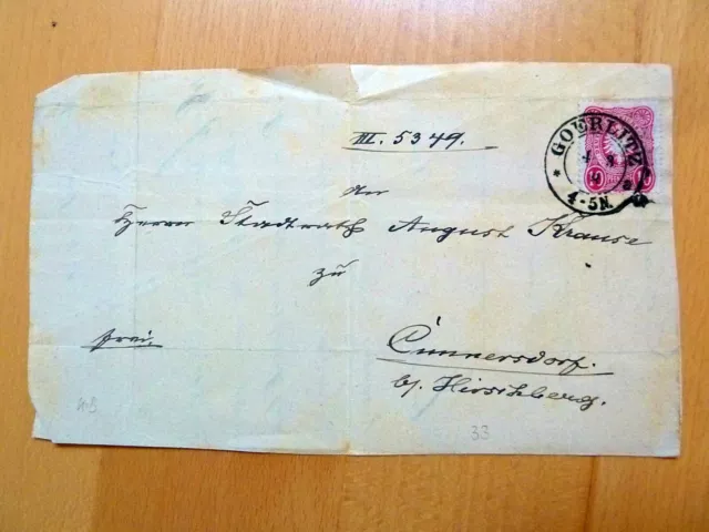 DR-Nachverwendung Briefvorderseite, Stempel GOERLITZ  Görlitz 129