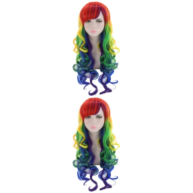 Costume Wig Bangs Gradient Color Wig Halloween Party Hair Wig