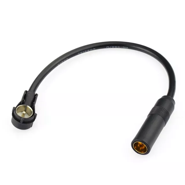 Antenna Extension Car Radio Aerial cable adapter DIN ISO angle plug socket 20cm