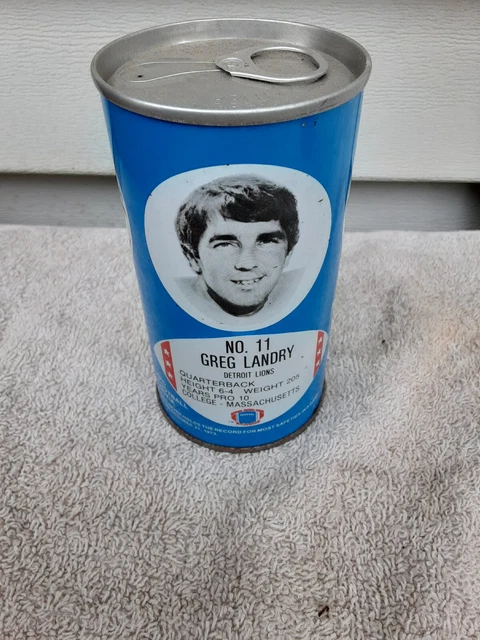 Rc Cola Football Greg Landry  Straight Steel Soda Can Cans Empty Gar