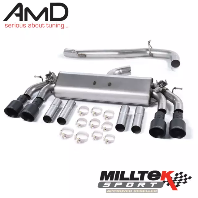 Milltek Audi S3 8v Exhaust System Cat Back Non Res Valved 8V.2 S3 Saloon 2013-20