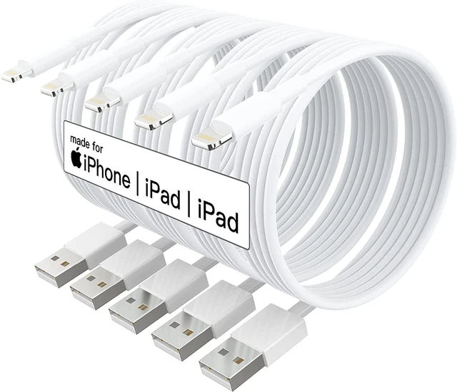 Iphone Charger Fast Charging[Apple Mfi Certified] 5Pack 10FT Long Lightning Cabl