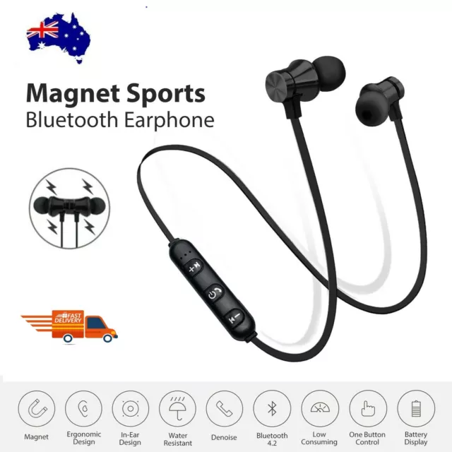 Wireless Bluetooth Stereo Neckband Sport Headphones Earphones Headset Gym iPhone