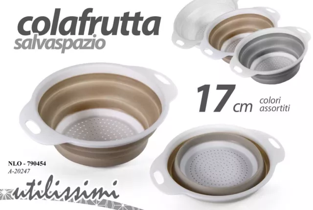 Colino Colafrutta Bacinella Cucina Salvaspazio 17 Cm 3 Colori Nlo-790454