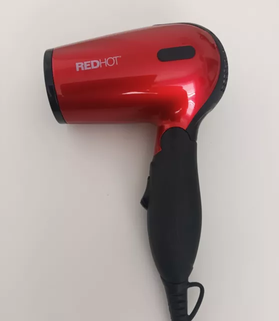 "Red Hot" Folding Handle Red Travel Hair Dryer