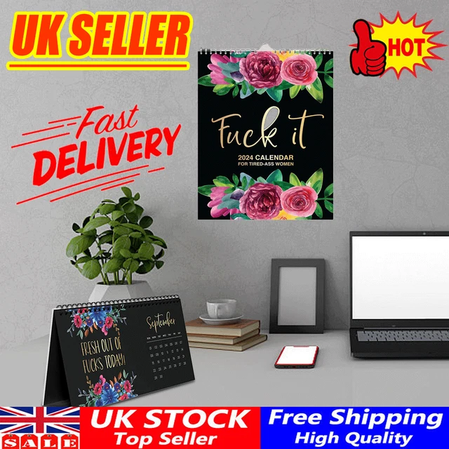 2024 PLANNER CALENDAR For Tired Ass Women Home Office Hanging Calendar