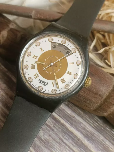 Auténtico Swatch Suizo HOMBRES Automático Etta Vintage Reloj