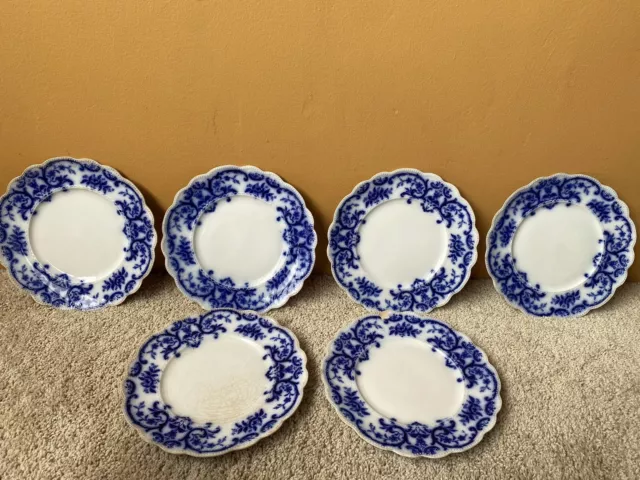 Flow Blue Plate: Portman by W.H. Grindley & Co. Dinner Plate 10”