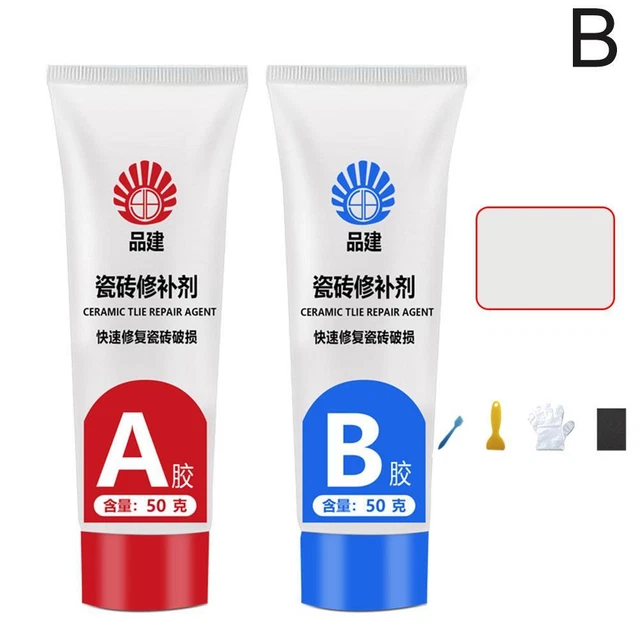 2Pcs Tile Repair Agent Ceramic Marble Floor Repair Paste for Bathtub Toilet