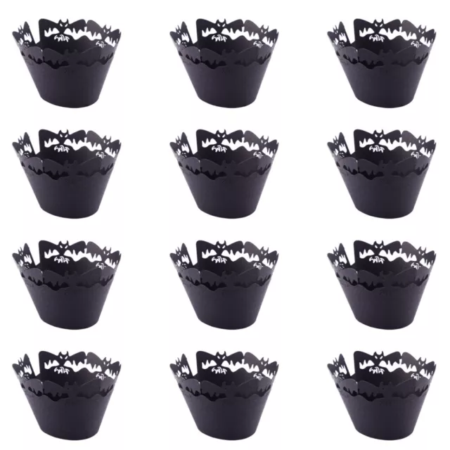 60 Pcs Halloween Hollow Paper Cup Cupcake Wrappers Party Baking