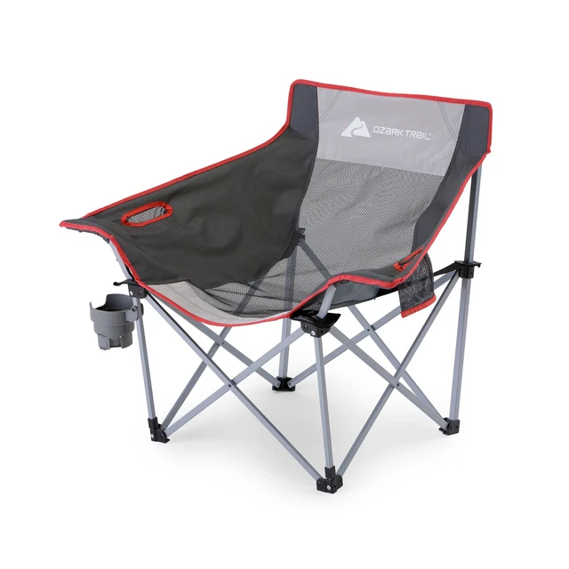 OZARK TRAIL COMPACT Mesh Chair Camping Folding 300 lbs capacity, Black