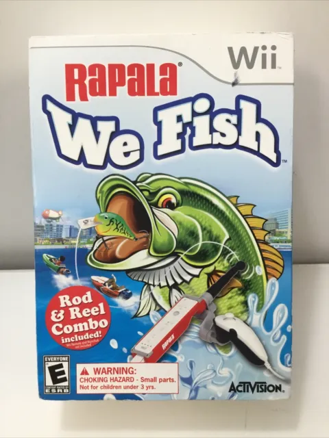 RAPALA: WE FISH with Rod Bundle (Nintendo Wii, 2009) Rare $49.99