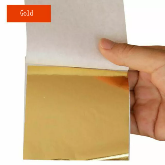 100 Sheets Foil Leaf Paper Imitation Gold Silver Copper Leaf Gilding Craft ArtⒶ