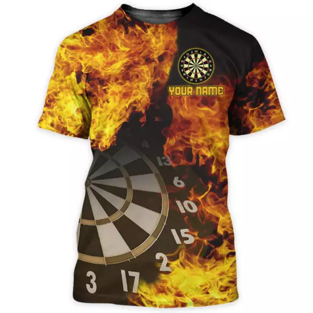 Personalized Name Darts Fire All printed 3D Shirt, Dart team uniform, Gift For A
