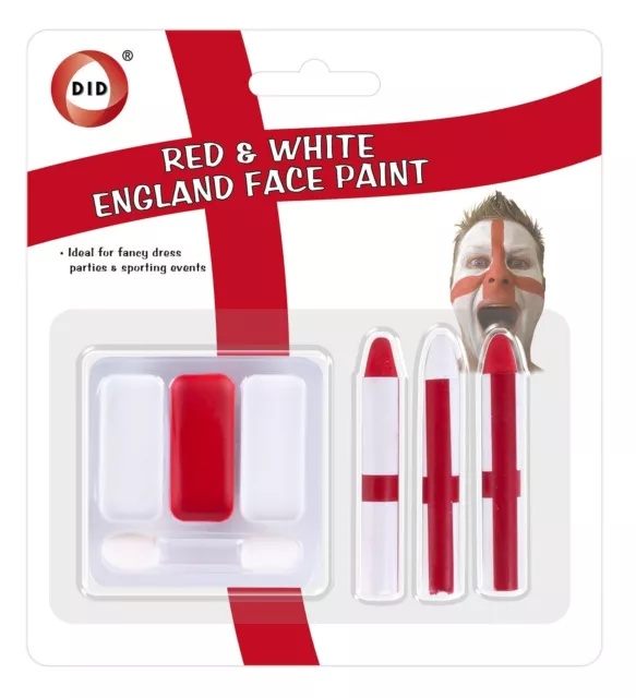 FACE PAINT England Flag Red White St Geroge Day Cricket Rugby Fancy Dress