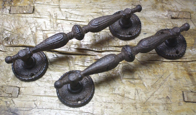 24 HUGE Cast Iron Antique Style RUSTIC Barn Handle Gate Pull Shed Door Handles 2