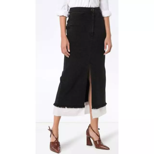 REJINA PYO Women's Cody Denin Midi Skirt In Denim Black Size 12