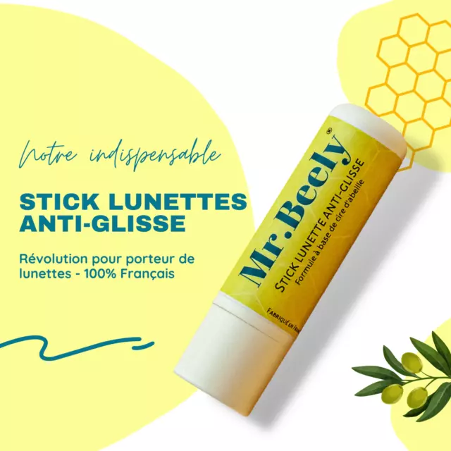 STICK LUNETTES ANTI-GLISSE - 100% naturel - Cire d'abeille - Lavande
