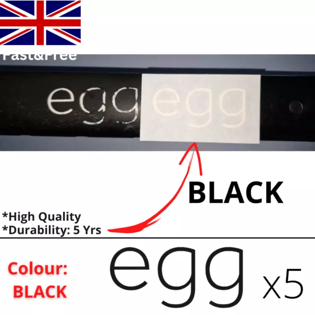 x5 Egg Pram Replacement Stickers BLACK EGG Stroller LOGO Pushchair Egg BabyStyle