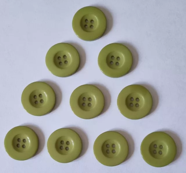 Olive/Khaki Green Four Hole Resin Buttons Size 25mm - Ideal Coats, Jackets etc.