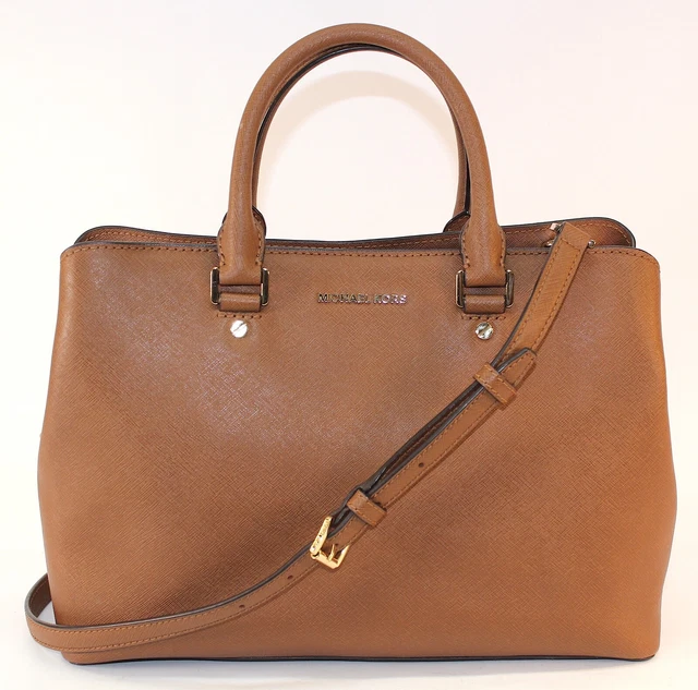 MICHAEL KORS SAVANNAH Saffiano Leather Satchel LG Green Moss Handbag 30S6GS7S3L 251.95 PicClick