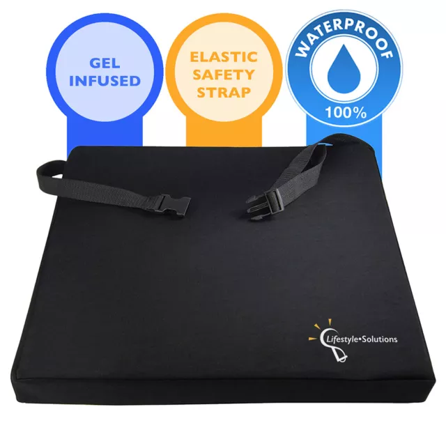 Gel Infused Wheelchair Seat Cushion Pad for Coccyx, Orthopedic Office Pillow