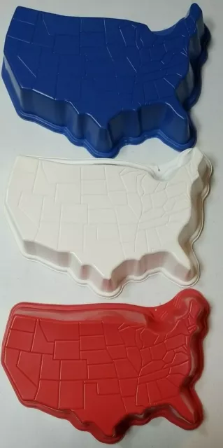 Postre de gelatina de colección gelatina EE. UU. América mapa en forma de molde recetas de plástico 1997 NUEVO