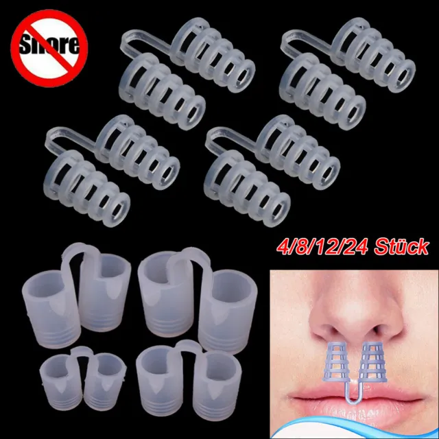4 ~ 24x clip nasal anti-ronquidos contra los ronquidos sin ronquidos