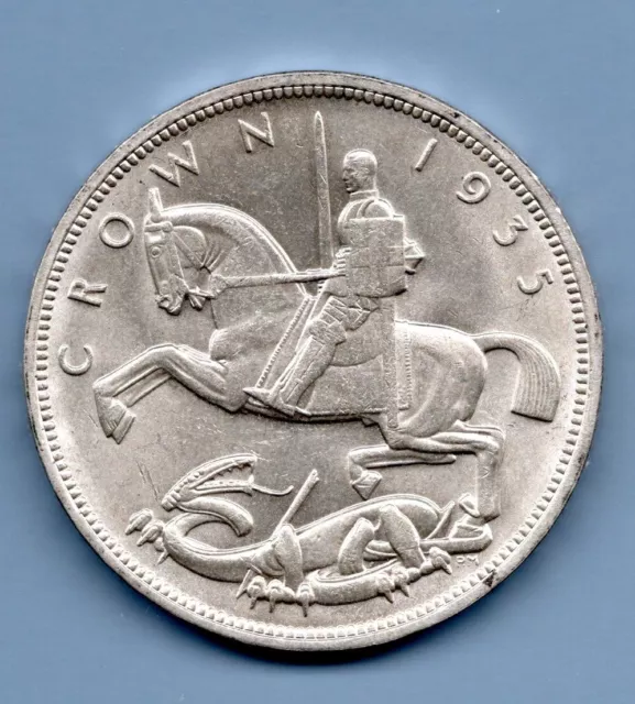 1935 Silver Crown Coin. 25 Year Jubilee Of King George V. In Lovely Condition.