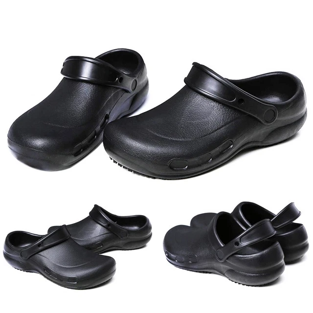 Chaussures de chef noir imperméables pour hommes antidérapantes cuisine sécur