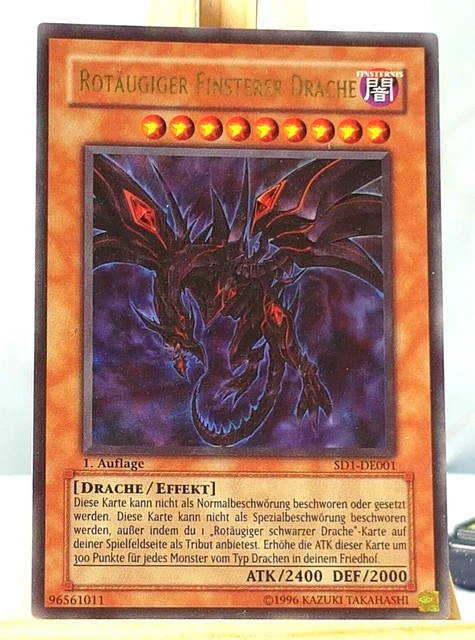Blauäugiger Weißer Drache 1 Auflage Ske De001 **YU-GI-OH! ROTÄUGIGER FINSTERER Drache - SD1-DE001 - Ultra Rare - 1