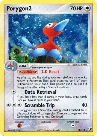 Porygon2 - 12/115 - Holo Rare NM Unseen Forces Pokemon 2B3