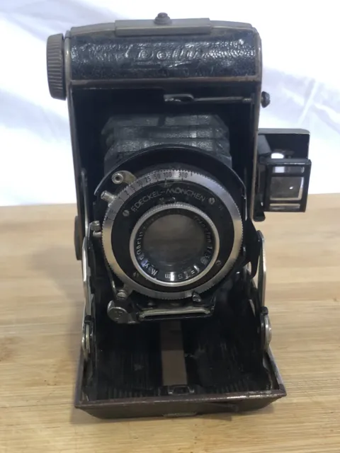 1920’s F.Deckel München Germany Compur Folding Camera & Alligator Leather Case