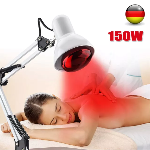 150W Wärmelampe Rotlicht Infrarotlampe Rotlichtlampe Faltbar Therapie lampe DE