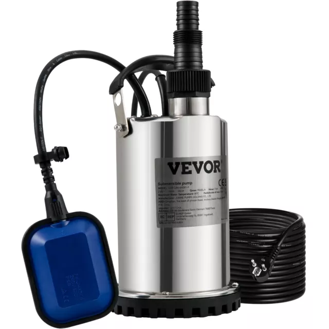 VEVOR Pompe de Relevage pour Eaux Chargées Pompe d’Évacuation Eaux Usées 550 W