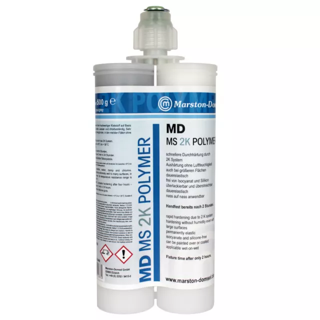 6x Marston-Domsel Md-Ms 2K Polímero Negro 500g Doppelspritze