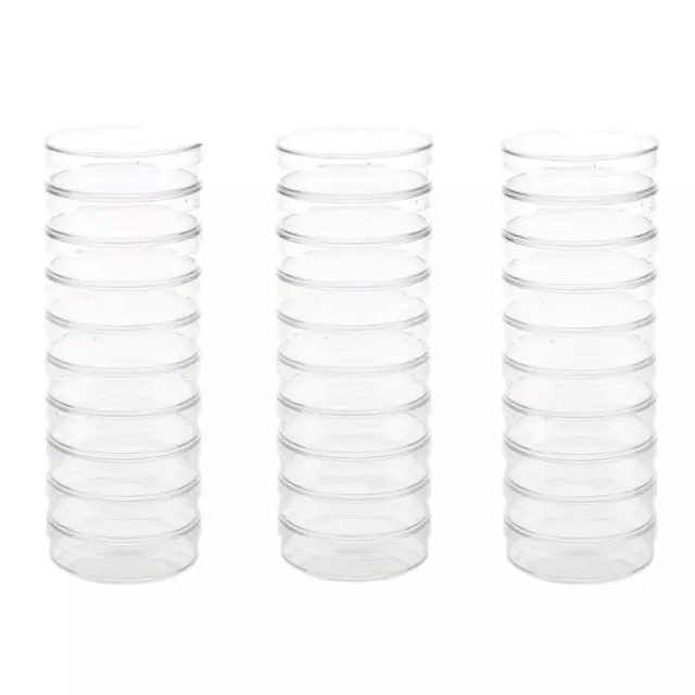 30 Pack Plastic Petri Dishes with Lids,90 x 15mm School,Laboratories Petri Dish