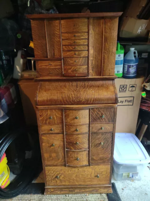 Antique Oak Dental Cabinet Antique Ransom and Randolph #35 solid oak NICE